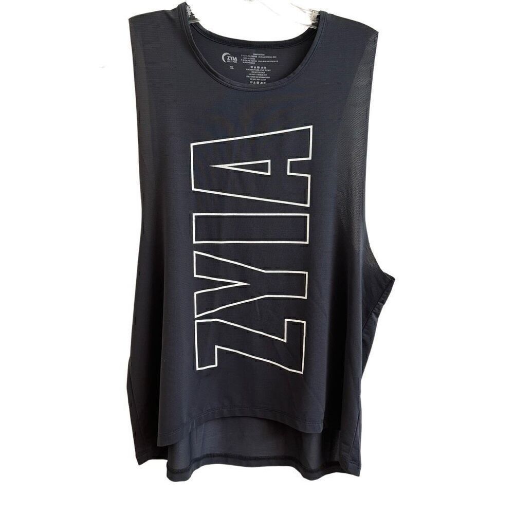 ZYIA Active Gray Athlete Tank Lighweight Mesh Size XL